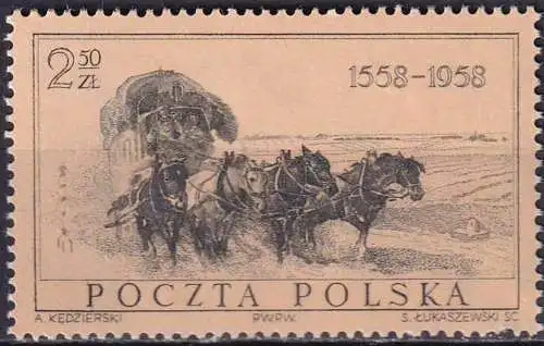 POLEN 1958 Mi-Nr. 1072 ** MNH