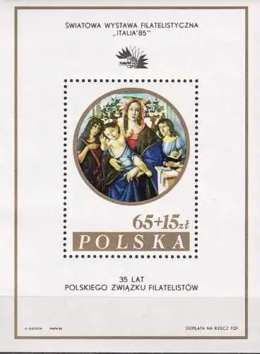 POLEN 1985 Mi-Nr. Block 96 II ** MNH