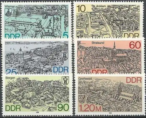 DDR 1988 Mi-Nr. 3161/66 ** MNH