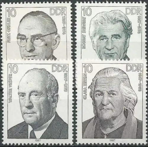 DDR 1987 Mi-Nr. 3082/85 ** MNH