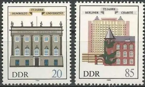 DDR 1985 Mi-Nr. 2980/81 ** MNH