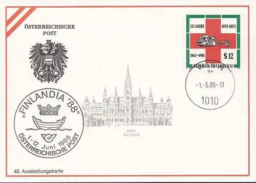 ÖSTERREICH 1988 Ausstellungskarte Nr. 40 - Finlandia