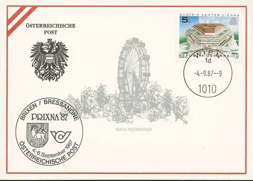 ÖSTERREICH 1987 Ausstellungskarte Nr. 34 - Bressanone