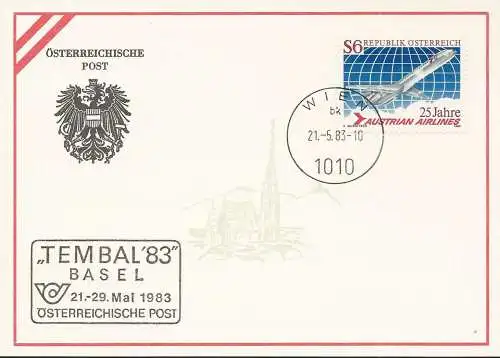 ÖSTERREICH 1983 Ausstellungskarte Nr. 7 - Basel
