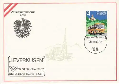 ÖSTERREICH 1982 Ausstellungskarte Nr. 4 - Leverkusen