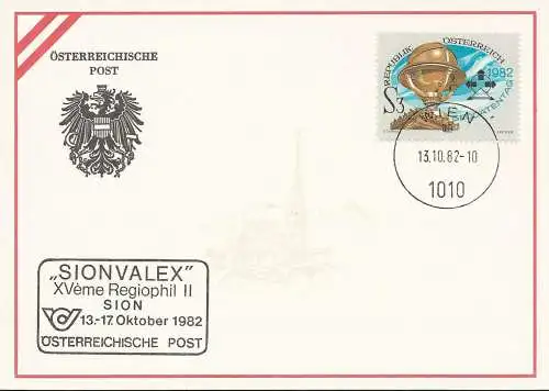 ÖSTERREICH 1982 Ausstellungskarte Nr. 3 - Sion