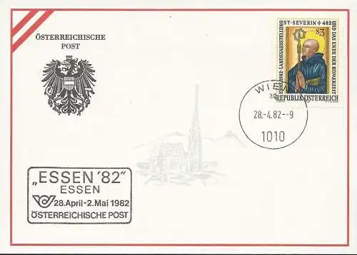 ÖSTERREICH 1982 Ausstellungskarte Nr. 1 - Essen