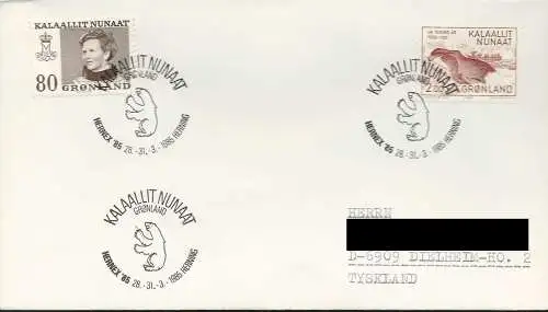 GRÖNLAND 1985 Stempelbeleg Stempel Herning