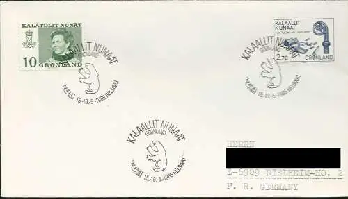 GRÖNLAND 1985 Stempelbeleg Stempel Helsinki