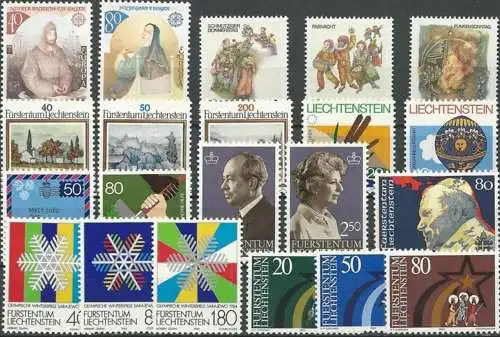 LIECHTENSTEIN 1983 kompletter Jahrgang ** MNH