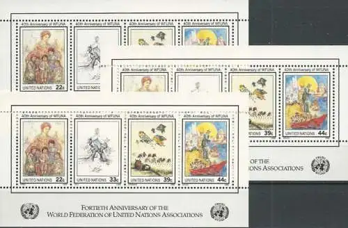 UNO NEW YORK 1986 Mi-Nr. Block 9 3 Stück ** MNH