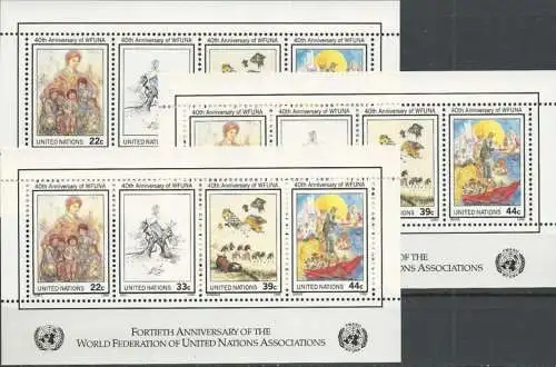 UNO NEW YORK 1986 Mi-Nr. Block 9 3 Stück ** MNH