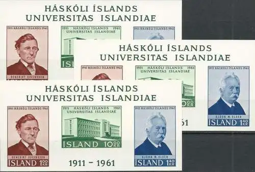 ISLAND 1961 Mi-Nr. Block 3 3 Stück ** MNH