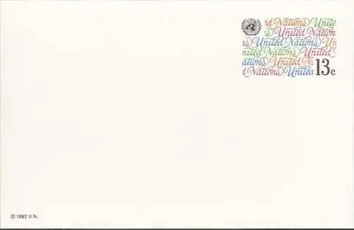 UNO NEW YORK 1982 Mi-Nr. P 8 Ganzsache Postkarte ungelaufen
