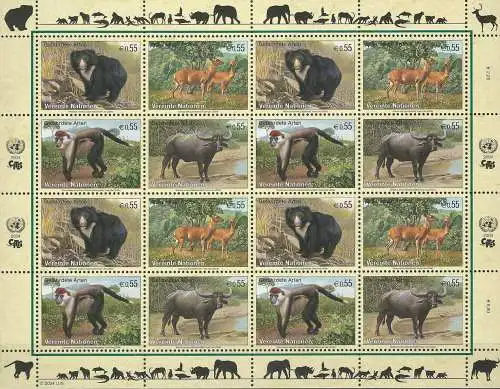 UNO WIEN 2004 Mi-Nr. 406/09 Kleinbogen ** MNH