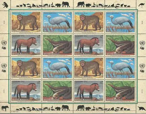 UNO WIEN 1997 Mi-Nr. 222/25 Kleinbogen ** MNH