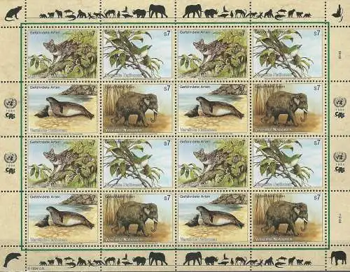 UNO WIEN 1994 Mi-Nr. 162/65 Kleinbogen ** MNH