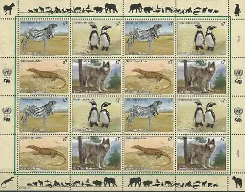 UNO WIEN 1993 Mi-Nr. 143/46 Kleinbogen ** MNH