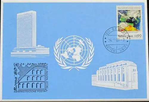 UNO GENF 1989 Mi-Nr. 200 Blaue Karte - blue card