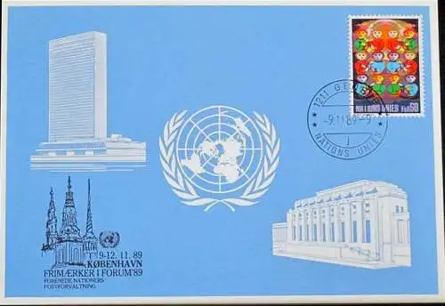 UNO GENF 1989 Mi-Nr. 199 Blaue Karte - blue card