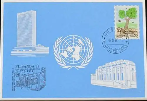 UNO GENF 1989 Mi-Nr. 197 Blaue Karte - blue card