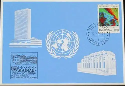 UNO GENF 1989 Mi-Nr. 196 Blaue Karte - blue card