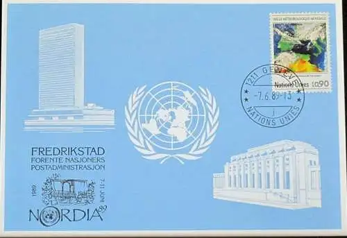 UNO GENF 1989 Mi-Nr. 194 Blaue Karte - blue card