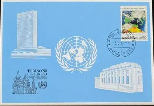 UNO GENF 1989 Mi-Nr. 193 Blaue Karte - blue card
