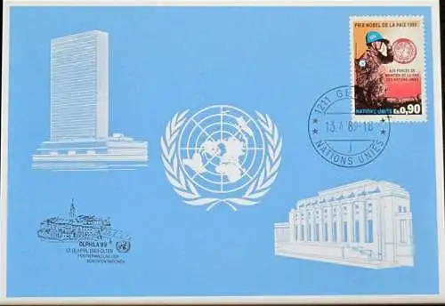 UNO GENF 1989 Mi-Nr. 192 Blaue Karte - blue card