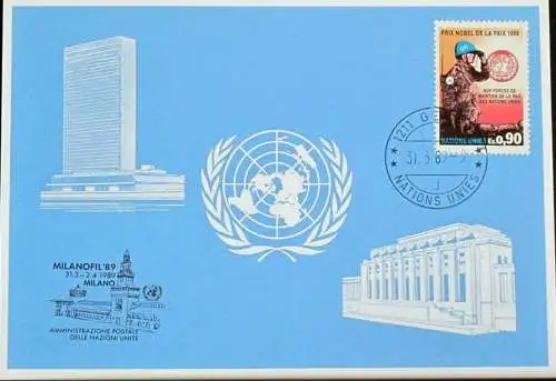 UNO GENF 1989 Mi-Nr. 191 Blaue Karte - blue card