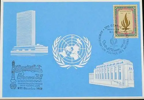 UNO GENF 1988 Mi-Nr. 188 Blaue Karte - blue card