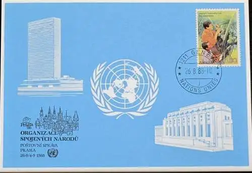 UNO GENF 1988 Mi-Nr. 186 Blaue Karte - blue card