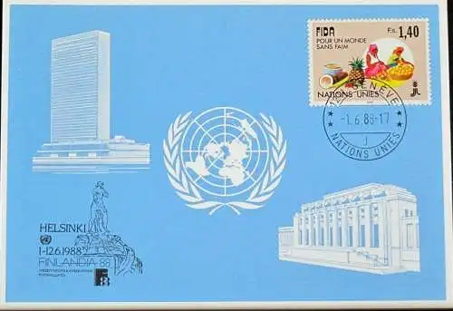 UNO GENF 1988 Mi-Nr. 184 Blaue Karte - blue card