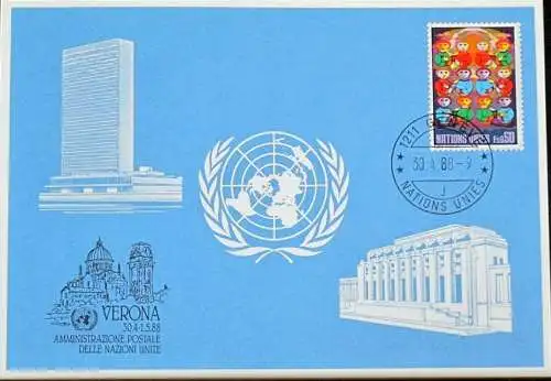 UNO GENF 1988 Mi-Nr. 182 Blaue Karte - blue card