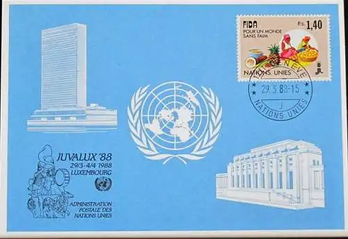 UNO GENF 1988 Mi-Nr. 181 Blaue Karte - blue card