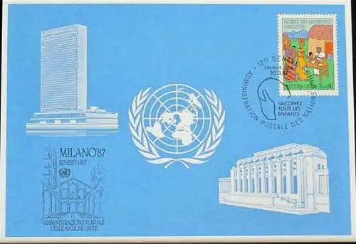 UNO GENF 1987 Mi-Nr. 178 Blaue Karte - blue card