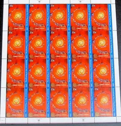 UNO NEW YORK 2000 Mi-Nr. 830 Kleinbogen ** MNH