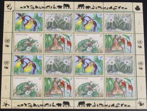 UNO WIEN 1996 Mi-Nr. 205/08 Kleinbogen gefährdete Arten ** MNH