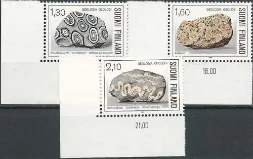 FINNLAND 1986 Mi-Nr. 982/84 Eckrand ** MNH