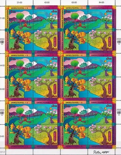 UNO WIEN 1997 Mi-Nr. 226/29 Kleinbogen ** MNH