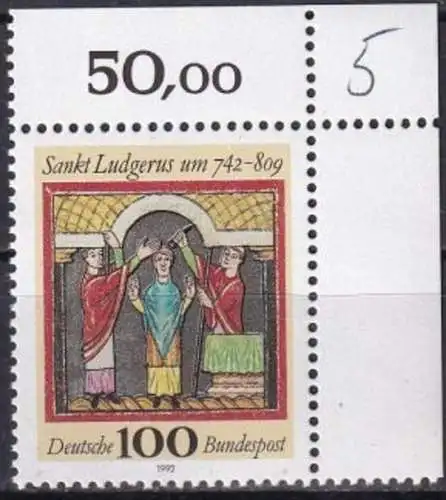 DEUTSCHLAND 1992 Mi-Nr. 1610 Eckrand ** MNH