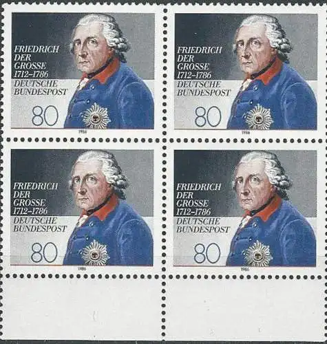 DEUTSCHLAND 1986 Mi-Nr. 1292 Viererblock ** MNH