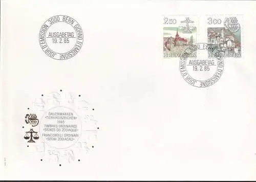 SCHWEIZ 1985 Mi-Nr. 1288/89 FDC