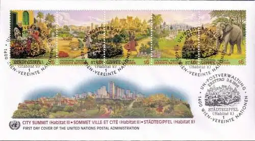 UNO WIEN 1996 Mi-Nr. 209/13 FDC