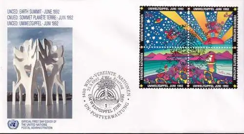 UNO WIEN 1992 Mi-Nr. 129/32 FDC
