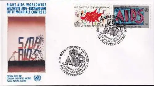 UNO WIEN 1990 Mi-Nr. 100/01 FDC