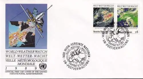 UNO WIEN 1989 Mi-Nr. 92/93 FDC