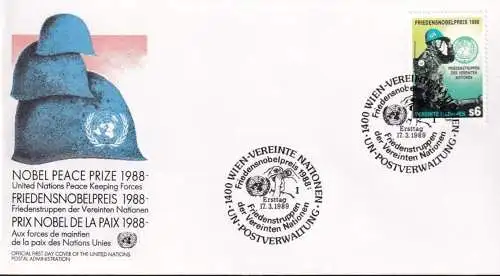 UNO WIEN 1989 Mi-Nr. 91 FDC