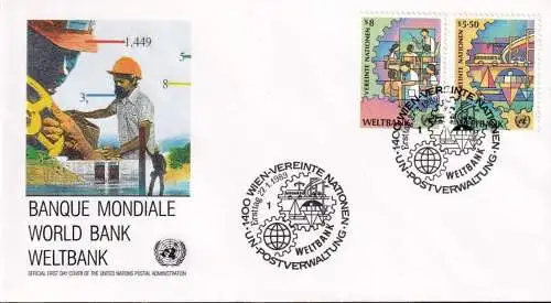 UNO WIEN 1989 Mi-Nr. 89/90 FDC