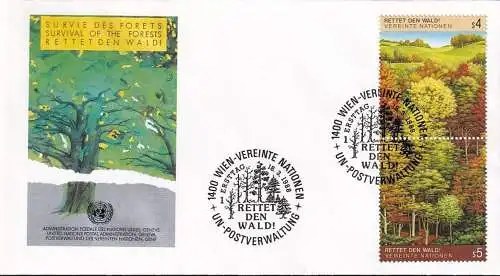 UNO WIEN 1988 Mi-Nr. 81/82 FDC